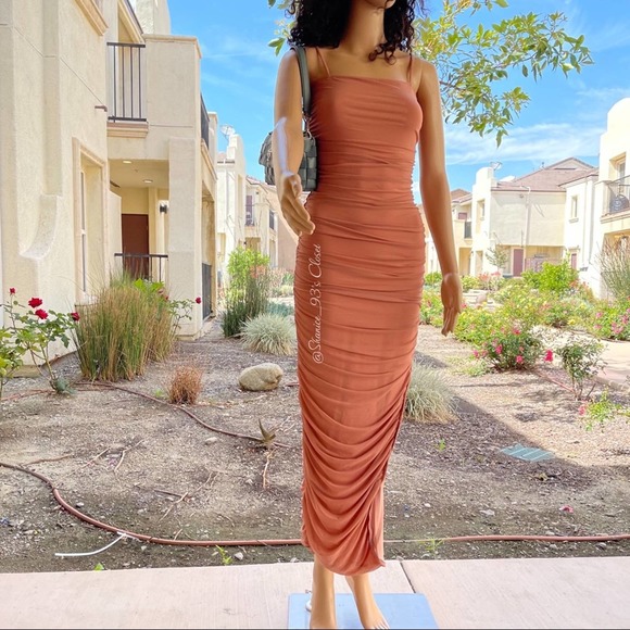 NEW NBD Natasha Maxi Dress in Mocha/Mauve Size XS - Picture 1 of 10